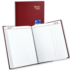 2026 Brownline C550.RED Daily Planner, Hard Cover, 10 x 7-7/8"