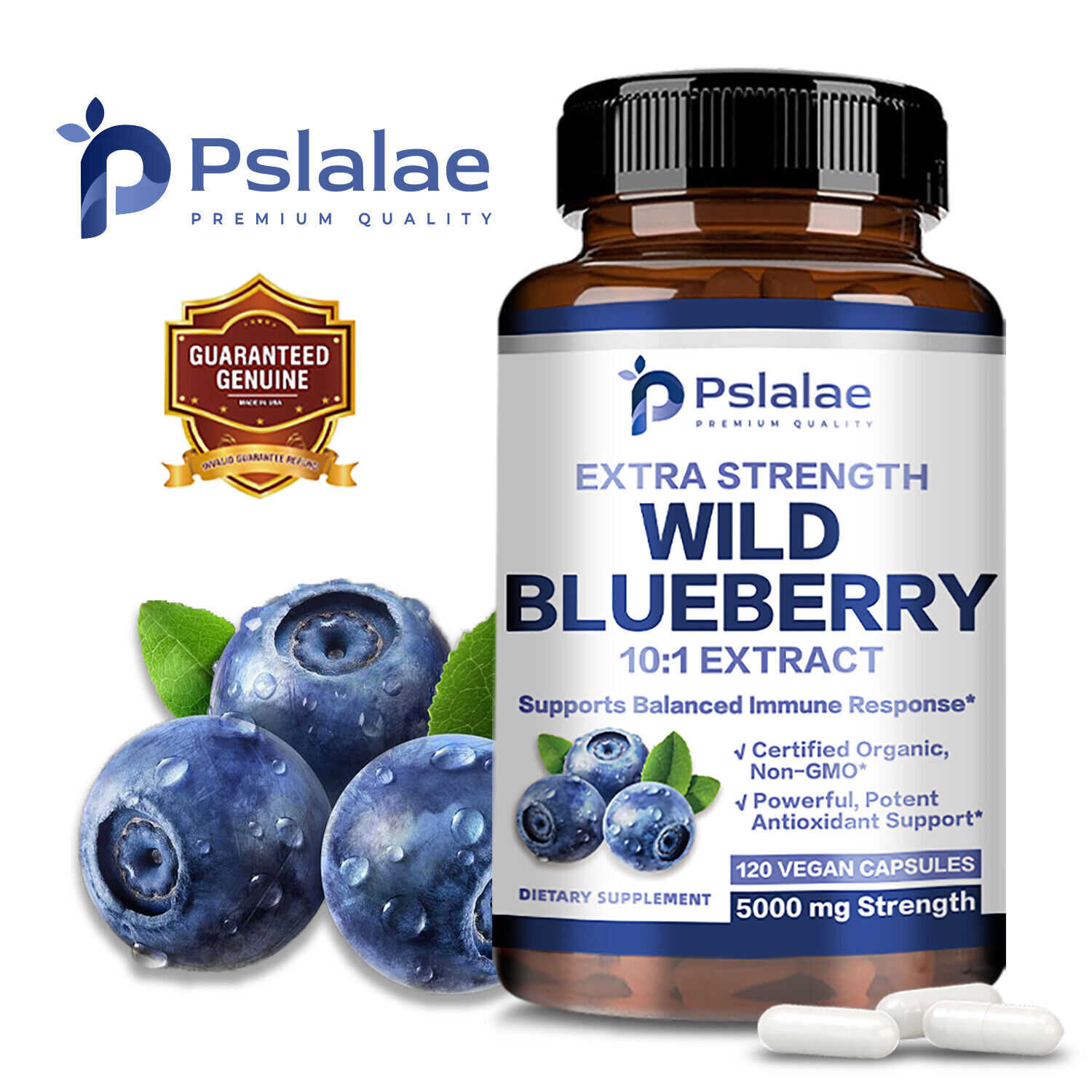 Wild Blueberry Extract Whole Fruit 5000mg - Starkes Antioxidans