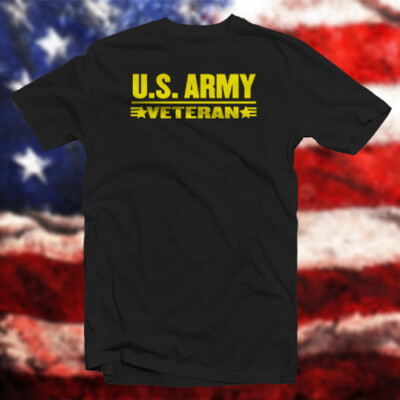 Army Veteran Cotton T-Shirt Star Military United States Armed Forces