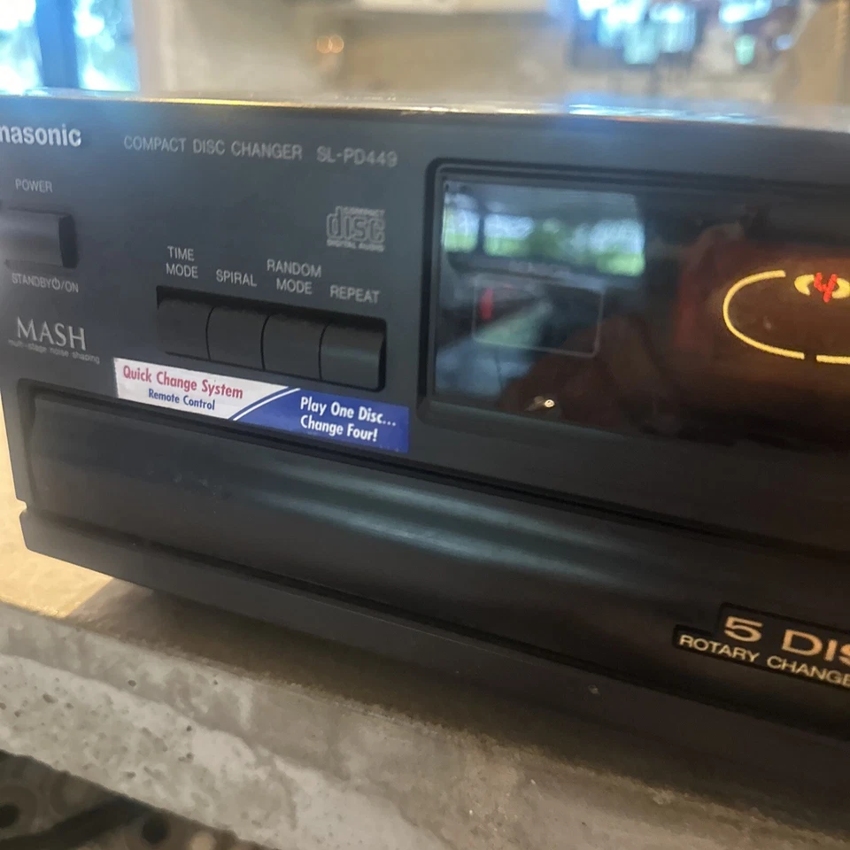 Cambiador de CD Panasonic SL-PD449 5 discos carrusel-sin control remoto-Japón 1994-probado funciona Foto 3 de 4