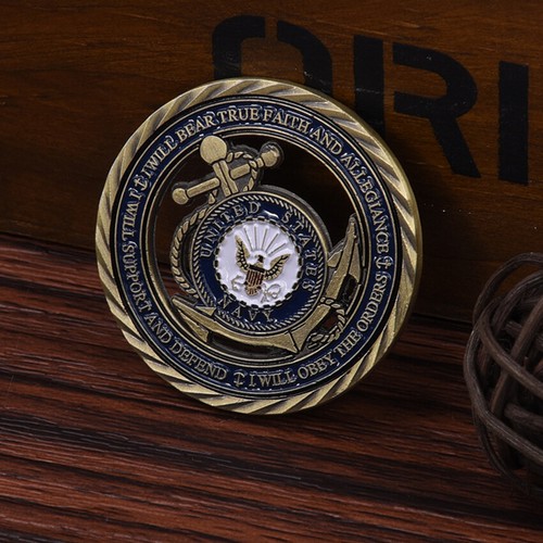 US Navy hohles Emblem Kernwerte Sammlerstück Herausforderung Münze Militär Medaille - Bild 7 von 11