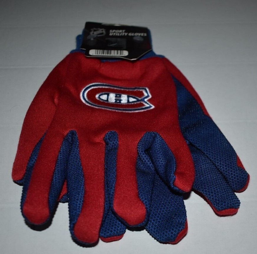 Adults Canadiens Nhl Hockey All Purpose/Utility Work Gloves Old Style