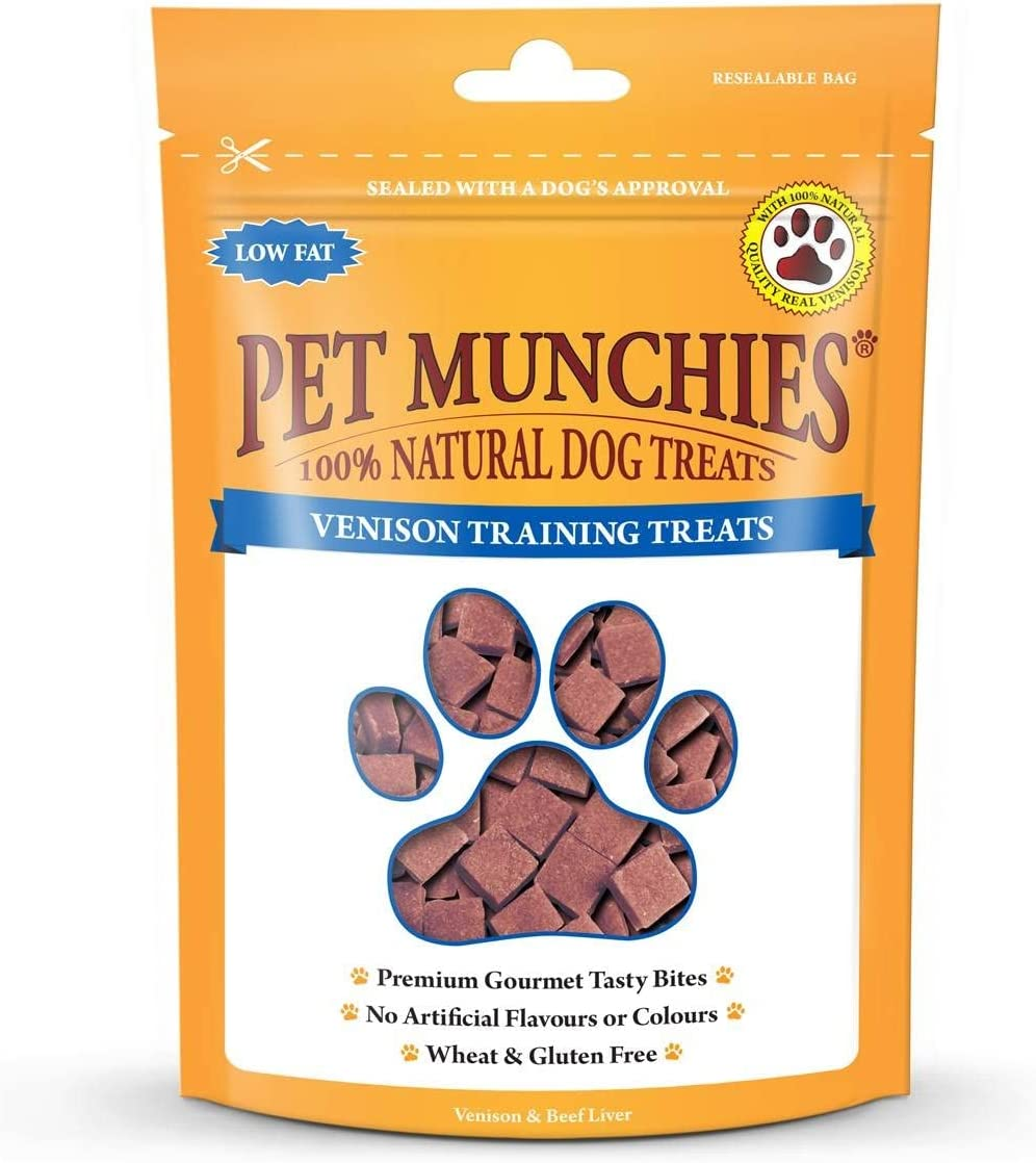 Pet Munchies Venison & Beef Liver Dog Training Treats, Grain Free Tasty Bites