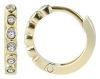Gold Ohrringe Creolen Zirkoniabesatz 10/2Mm, Gelbgold, 585/- Gold, 14 Karat