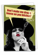 1 Funny Blank All Occasions Greeting Card - Drop A House - w/ Envelope, US-Made