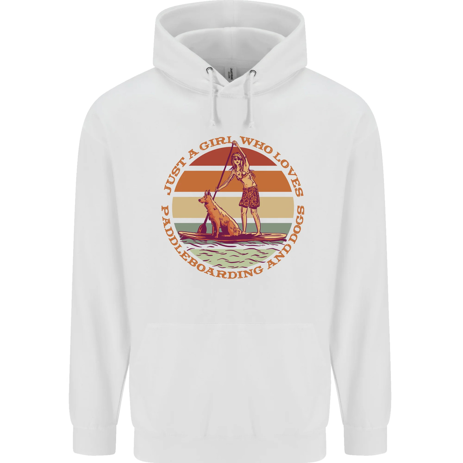 A Girl Who Loves Paddleboarding and Dogs Mens 80percent Cotton Hoodie image 3
