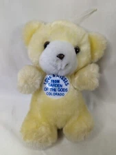 Yellow Bear Plush 7 Inch Love Kiss From Garden of the Gods Colorado Stuffed