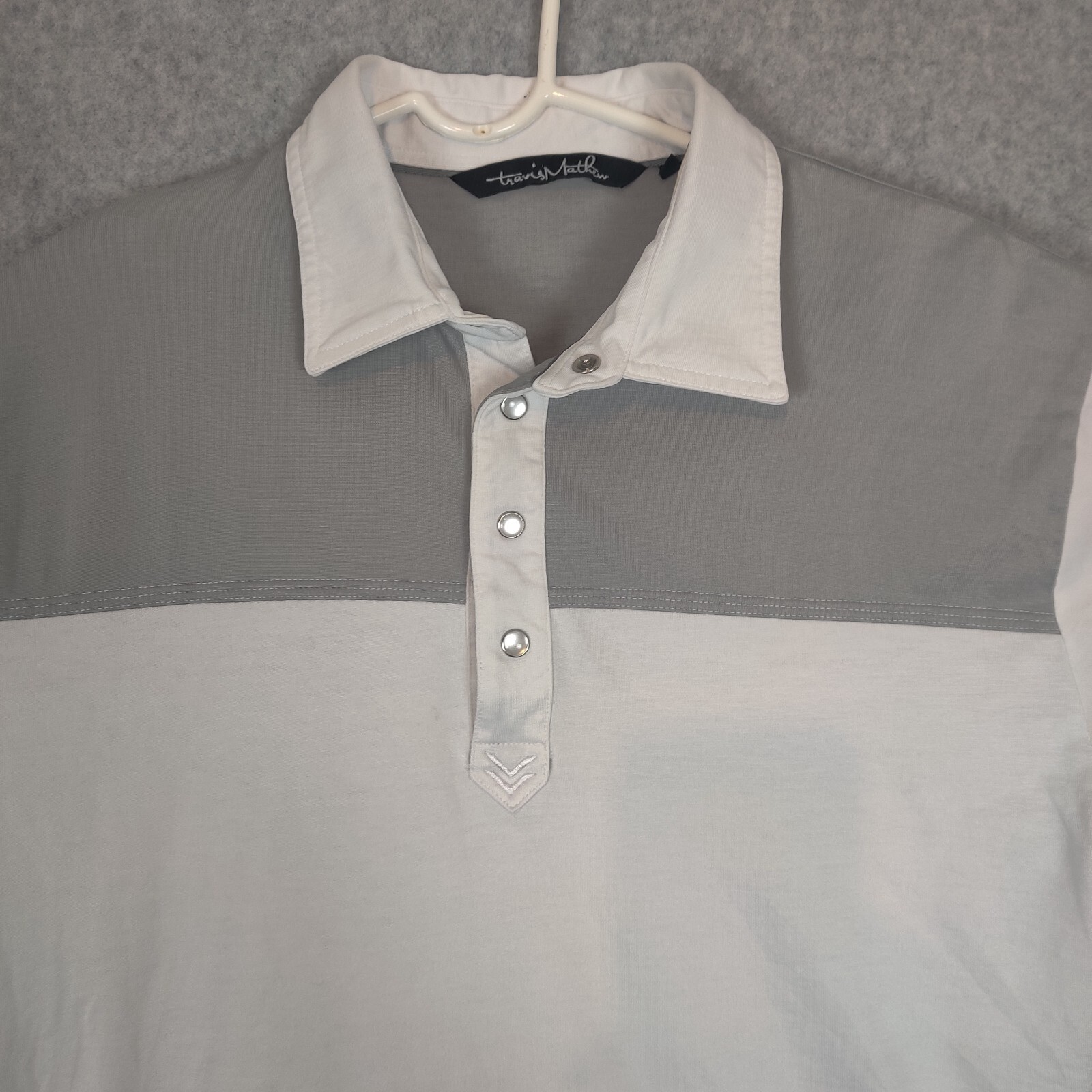 Travis Mathew Polo Men Large Solid Gray Short Sle… - image 2