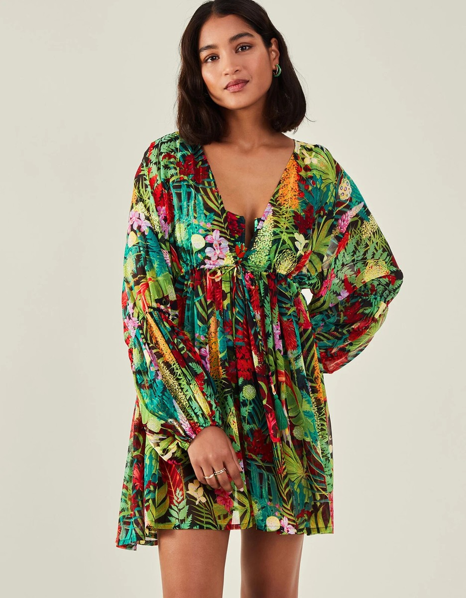 long sleeve beach kaftan
