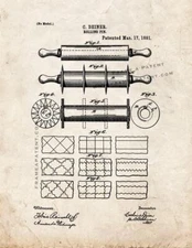Rolling Pin Patent Print Old Look