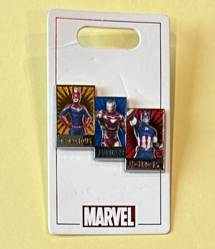 Disney trading pin brand new  Marvel Captain Marvel, Iron Man, Captain America Y