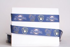 MILWAUKEE BREWERS BASEBALL 7/8" Grosgrain Ribbon 1,3,5,10 Yard SHIP FROM USA