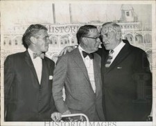 1960 Press Photo Dick Young, Branch Rickey and Casey Stengel - lry24584