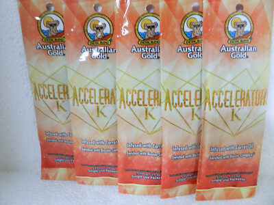5 PACKS PACKETS ACCELERATOR K BIOSINE CARROT OIL TANNING LOTION AUSTRALIAN GOLD