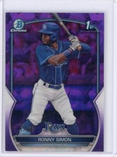 Ronny Simon 2023 Bowman Chrome Purple Sapphire Refractor /25 #BCP-112 1st