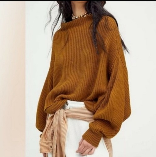 New Free People Emmy Mock Neck Sweater 