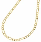 Men&Women's Real 18K Gold Filled Tarnish-Free 16~32" Figaro Chain Necklace C139G