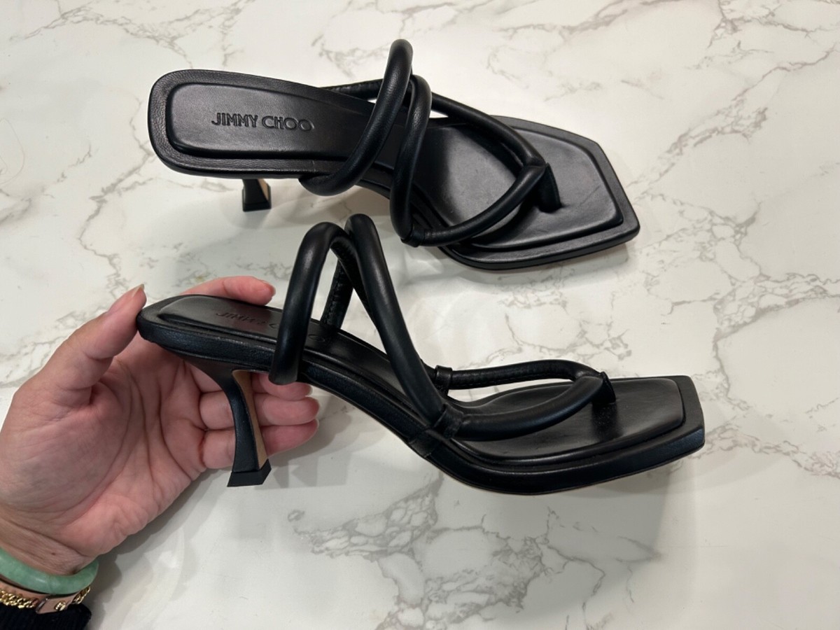Jimmy Choo ブラック ミュール ピクシー ミュール ウーブン 50 |ブラック ウーブン サテン