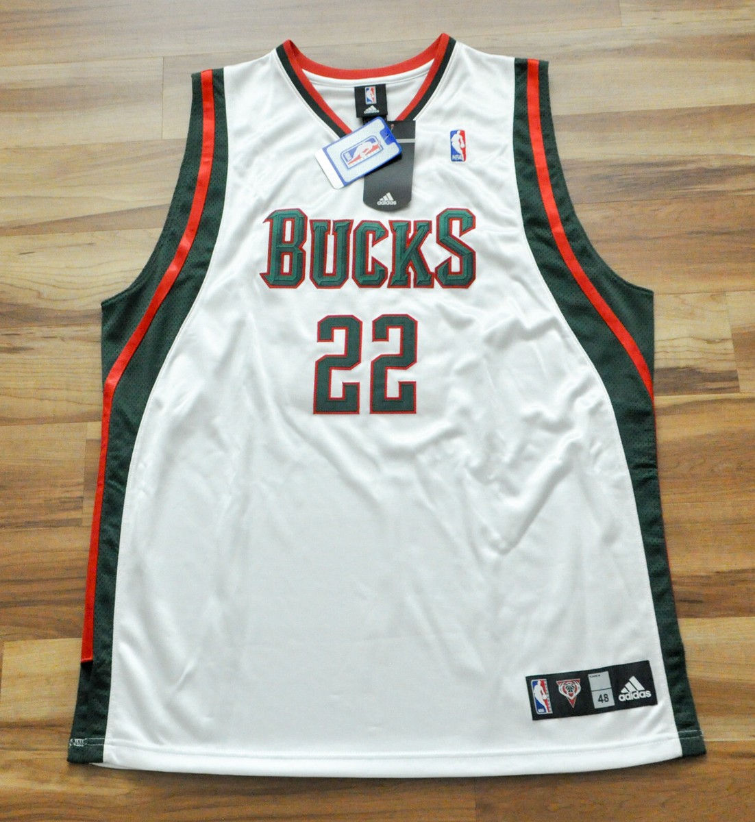 Michael Redd Milwaukee Bucks Adidas Jersey Authentic Sewn NBA Men 48 XL  *READ*