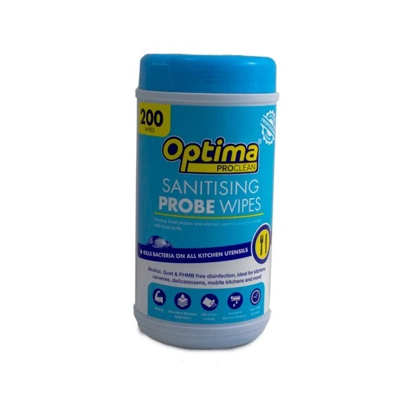 ECOTECH Optima Safe Probe Wipes, Fabric, Blue, Pack of 200