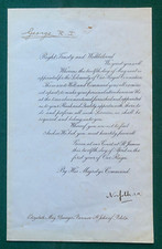 Antique Royal Coronation Summons King George VI Queen Elizabeth Baroness St John