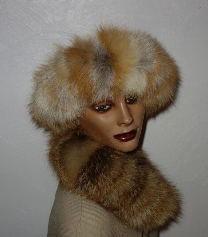 Fuchs Pelz Stirnband Echtfell Sky Haarband Real Fox Fur Fellkragen Kragen Schal - Bild 2 von 4