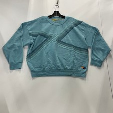 AVIATOR NATION Blazed Relaxed Crew Sweatshirt Women's Size S Aqua