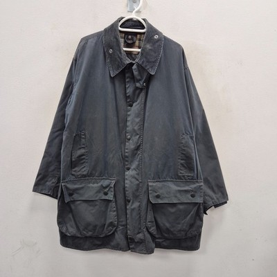 Barbour A201 Border Wax Waterproof Country Rain Navy Jacket Coat Size C 44