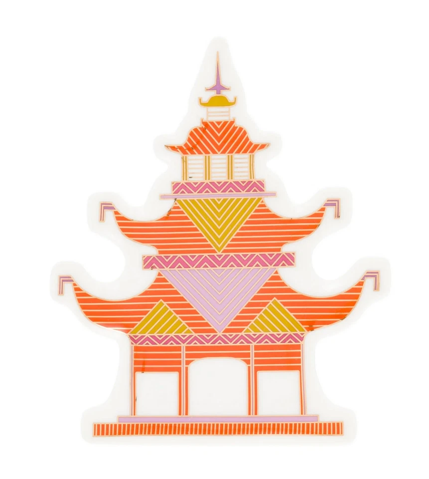 Jonathan Adler Luxemburgo Pagoda Baratija Plato Porcelana con Acento Dorado Caja Nueva Foto 2 de 4