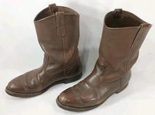 Vintage Red Wing Brown Leather Boots Men's Size 11 E Pecos Style 1155 Pull On