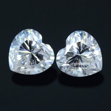 Natural DE Color VVS1 Certified Excellent Cut 7.50 MM Heart Pair White Diamond