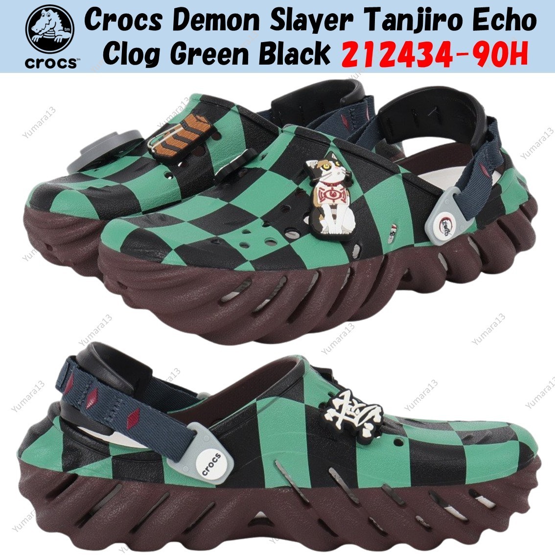 ^^さん専用 Crocs Demon Slayer Tanjiro Echo Clog Green Black 212434-90H Unisex
