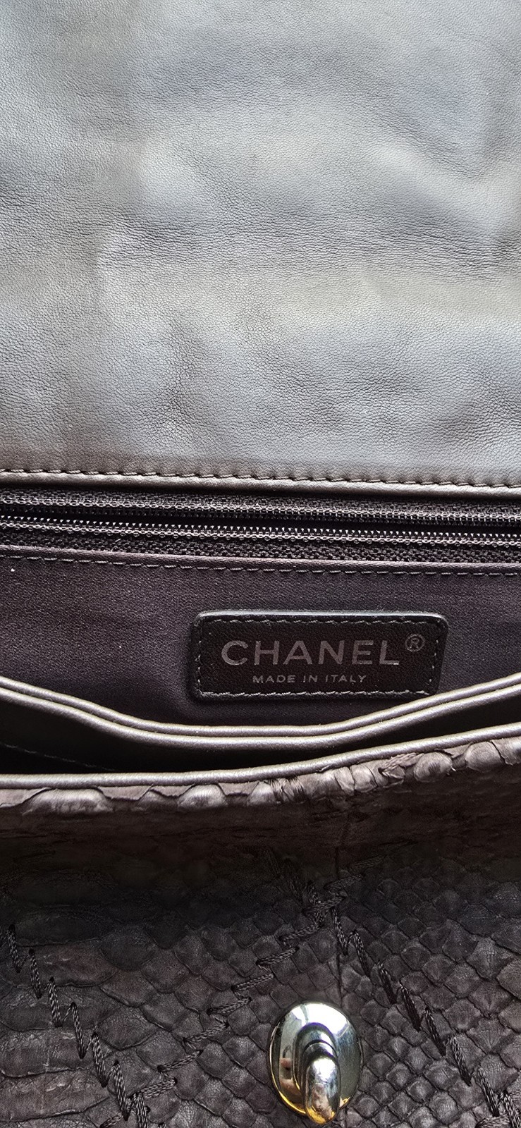 Chanel Python Brown Handbag Single Flap - image 9