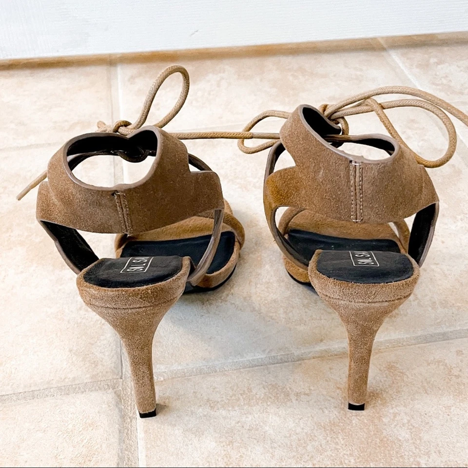 NEW IN BOX Sole Sana Brown Suede Tie Ankle Heel, New in Box, Size 9, MSRP $248 - Image 4 of 4