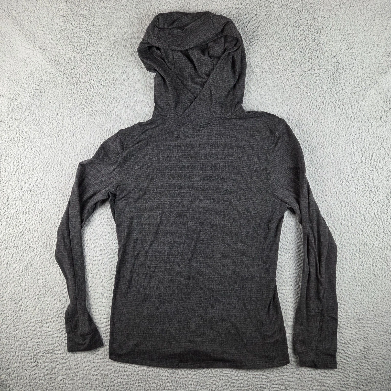 Lululemon Hoodie Mens Small Gray Lightweight Striped Pullover Long Sleeve Top