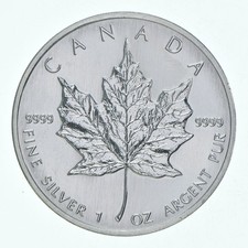Better Date - 1989 Canada 5 Dollars - 1 Oz Maple Leaf World Coin- Silver *837
