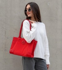 Tory Burch Ella Nylon Bright Red Packable Lap...
