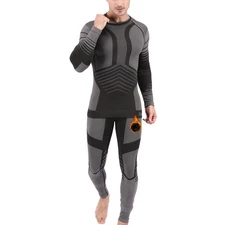 Men's Thermal Pajama Underwear Set Long Sleeve Shirts Pants Tops Skiing Winter