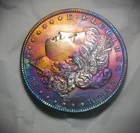 1887 Morgan Silver Dollar ** Storage Tarnished Rainbow Toned * Strong Strike !
