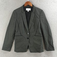 Hugo Boss Blazer Jacket Women 6 Pattern Tailored Wool Blend Casual Black White