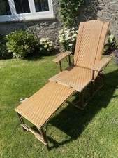 Wicker Sun Lounger C 1930s. Vintage Retro. Good Condition. Needs TLC.