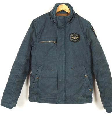 PME LEGEND Men Jacket Size M Full Zip Pockets Blue Funnel Neck