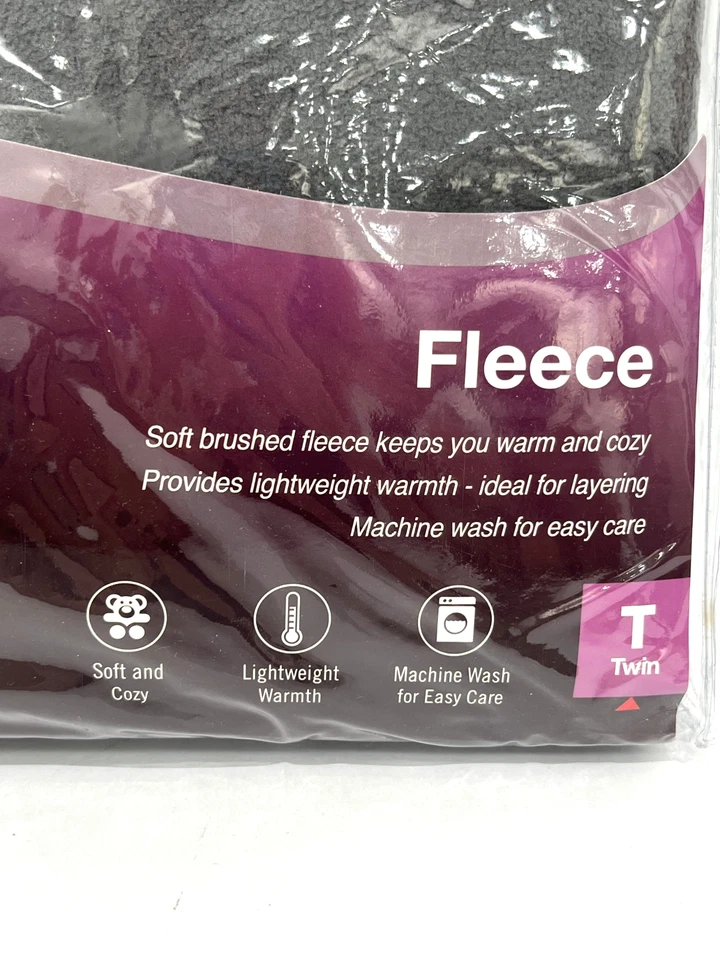 Vellux Twin Size Soft Brushed Fleece Bed Blanket 100% Polyester Tornado Gray NEW - Image 2 of 4