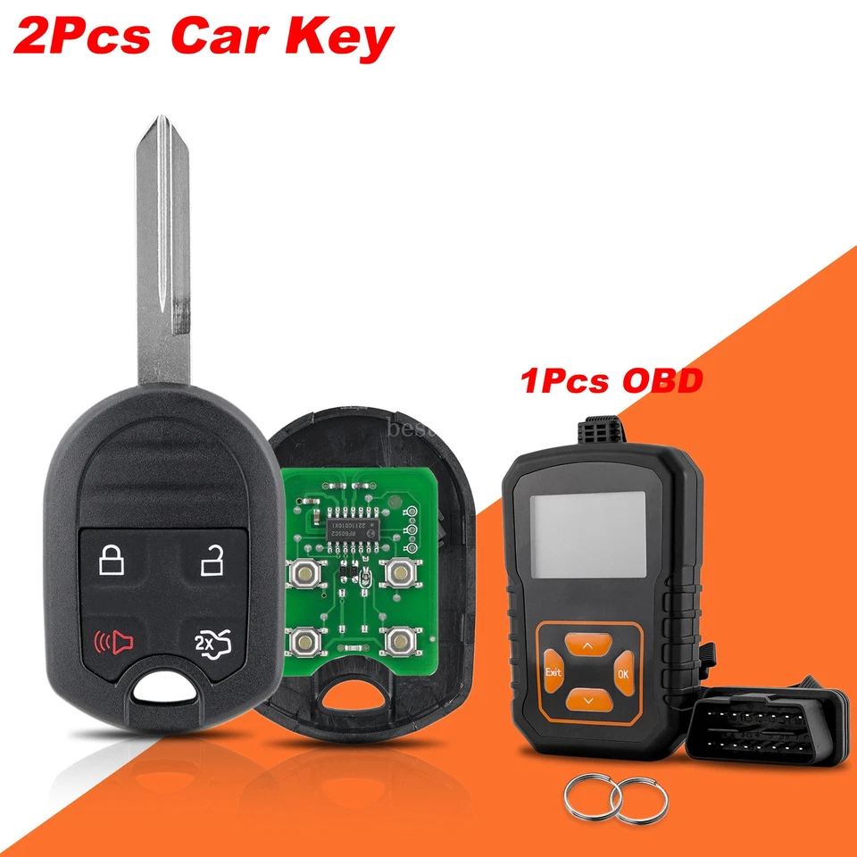 2 ¡Nuevos! Mando a distancia de repuesto de 4 botones + kit de herramientas para Ford Mustang 2011-2014 Foto 4 de 4