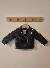 BNWOT Primark Kids Faux Leather Biker Jacket Black Age
