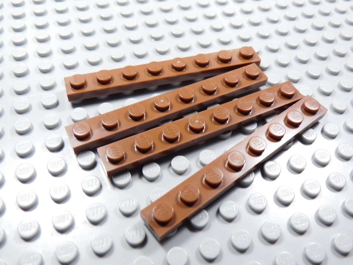 LEGO Lot of 4 Reddish Brown 1x8 Plates AD | eBay