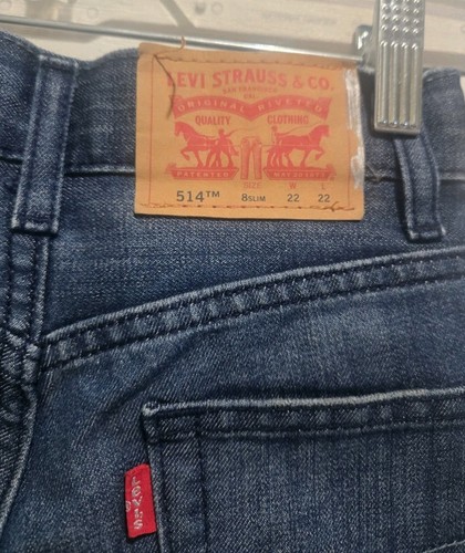 LEVI'S 514 SLIM STRAIGHT BOYS SIZE 8 BLUE COTTON DENIM JEANS - Picture 20 of 24