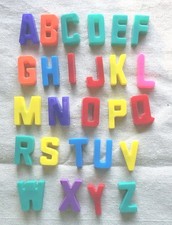 Vintage Childrens Magnetic Plastic Alphabet Letters 1.25" Complete Educational