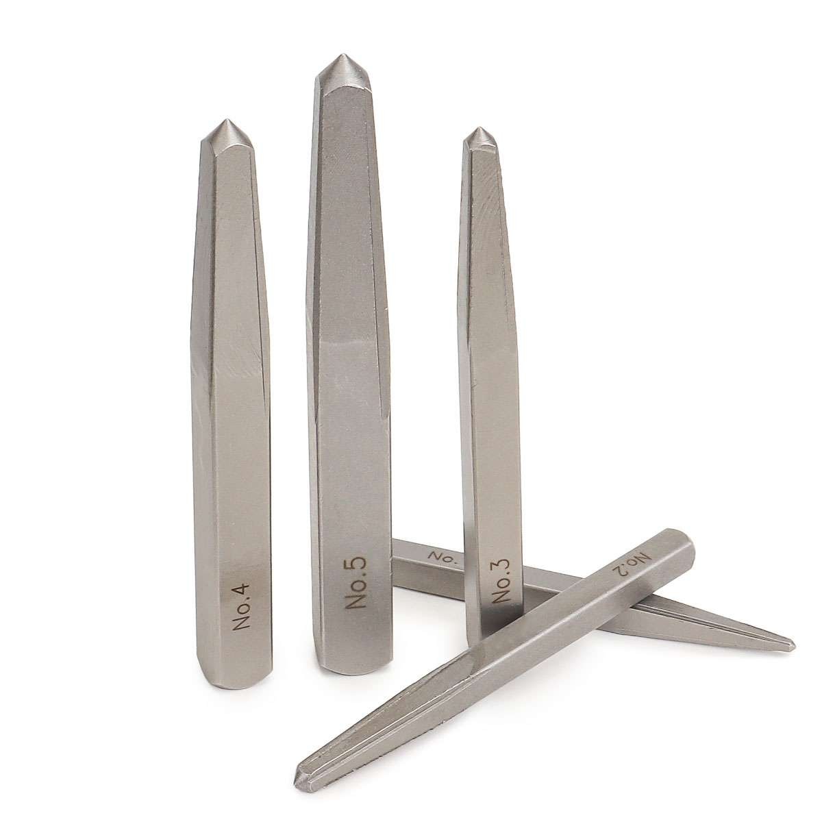 5-Piece Easy Out Bolt Extractor Set – Straight Fluted Screw Remover, High Hardness Carbon Steel, Assorted Sizes For Stripped Or Broken Fasteners