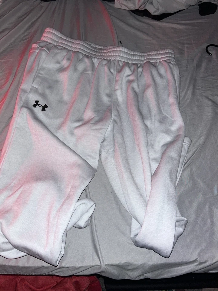 Under Armour Para Hombre 2XL Blanco Suéter Vellón 1/4 Cremallera Manga Larga y Pantalones de Sudadera ☼ Foto 3 de 4